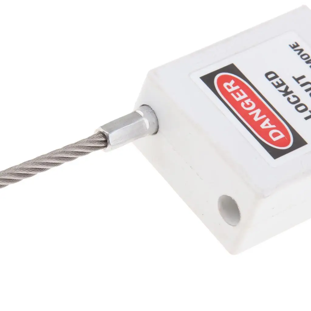 

Stainless Steel Cable Safety Padlock Lockout Isolation Lock 7 Color White