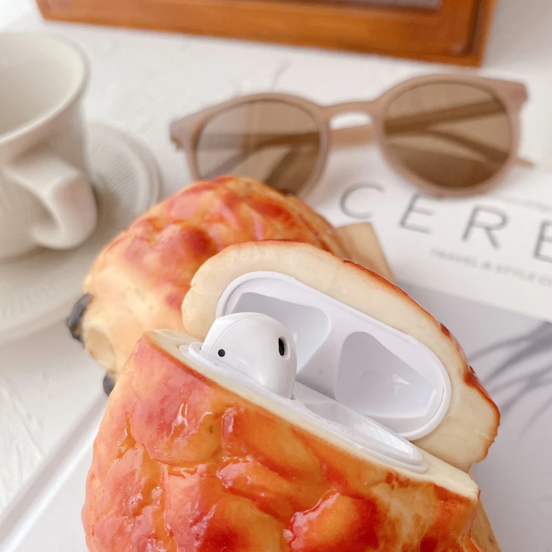 

Simulation Shortening Bread Case for Apple AirPods 1 2 Generation Silicone Cover Protective Shell 2021 for AirPod Lovely Cute