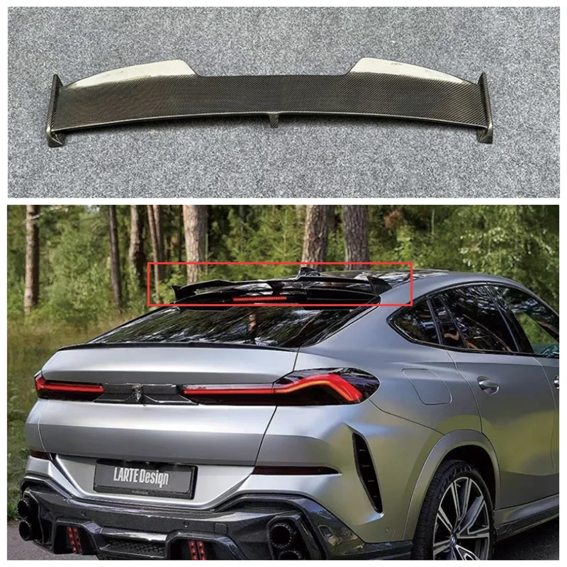 

For BMW G06 X6 2019 2020 2021 2022 Real Carbon Fiber Car Rear Trunk Boot Lip Spoiler Roof Wing Top Wings Lid