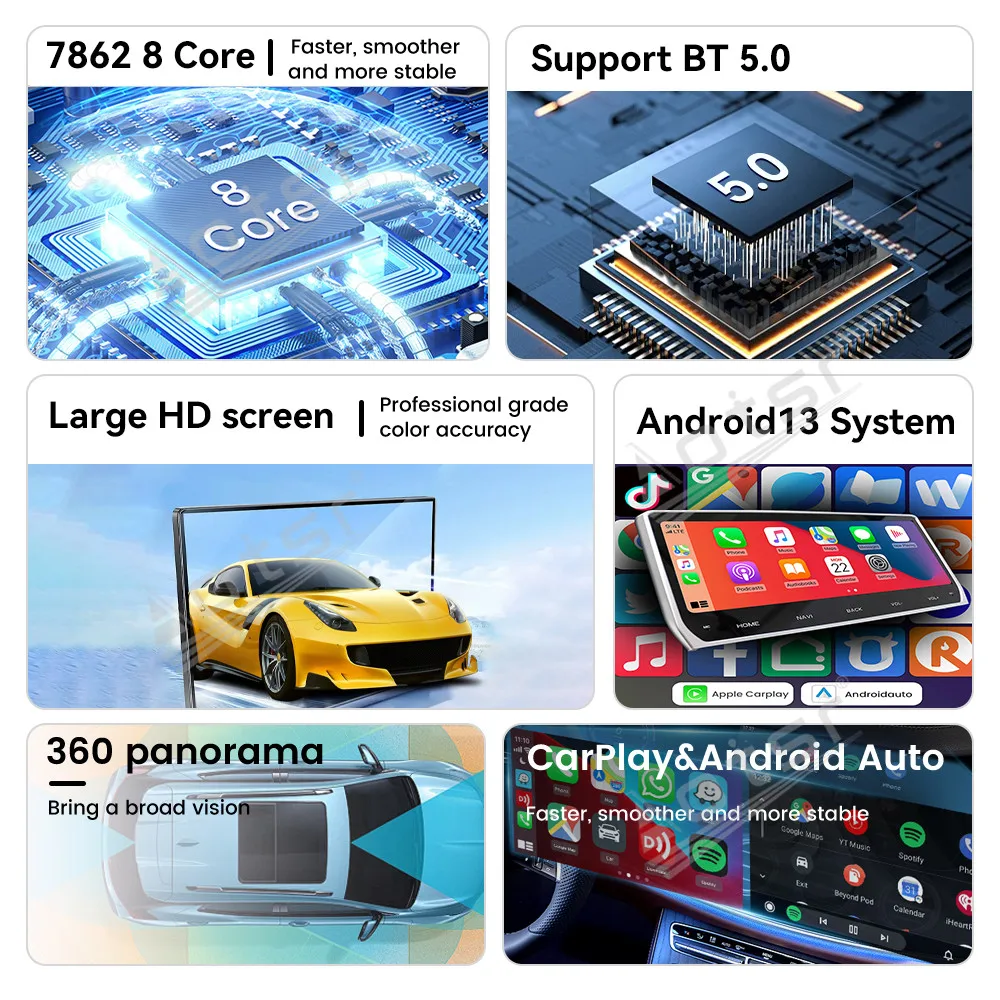 Aotsr 7-дюймовый Android 13 для Porsche Paramera 2010-2016 Автомобильный радиоприемник с