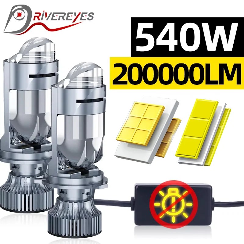 

Bi LED H4 Объектив проектора 540 Вт Автомобильные лампы Canbus Auto Motorcycle 5570 CSP Turbo Lamps STG PTF Dual High Low Beam 12 В 24 В Plug&Play