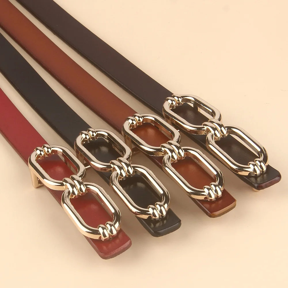 

2022 New Belt Ladies Leather Retro Copper Buckle Belt All-match Jeans Casual Pants Decorative Belt