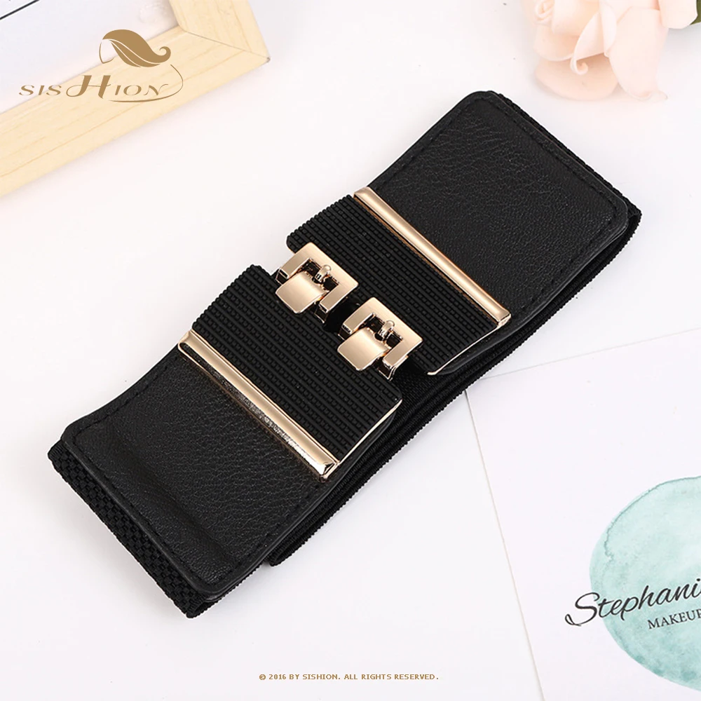 Corsets For Women Elastic Band Mujer Women Elastic Luxury Belts  For Women Bandage Leather Stretchy Belts  SCB0141