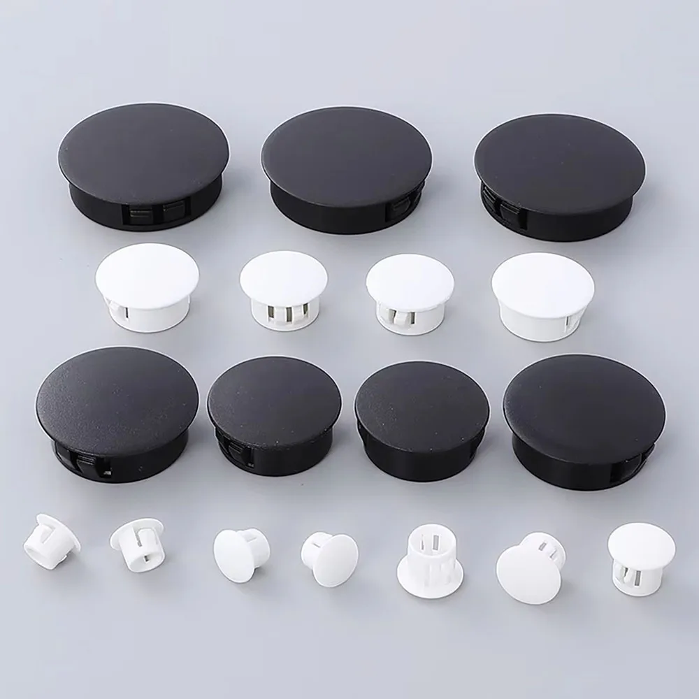 10 шт. заглушки для отверстий 5 мм ~ 50 круглые пластиковые черные/белые труб вставки