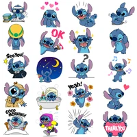 cartoon lilostitch anime disney stickers iron on transfers for clothing diy accessory heat transfer thermal printing on jackets