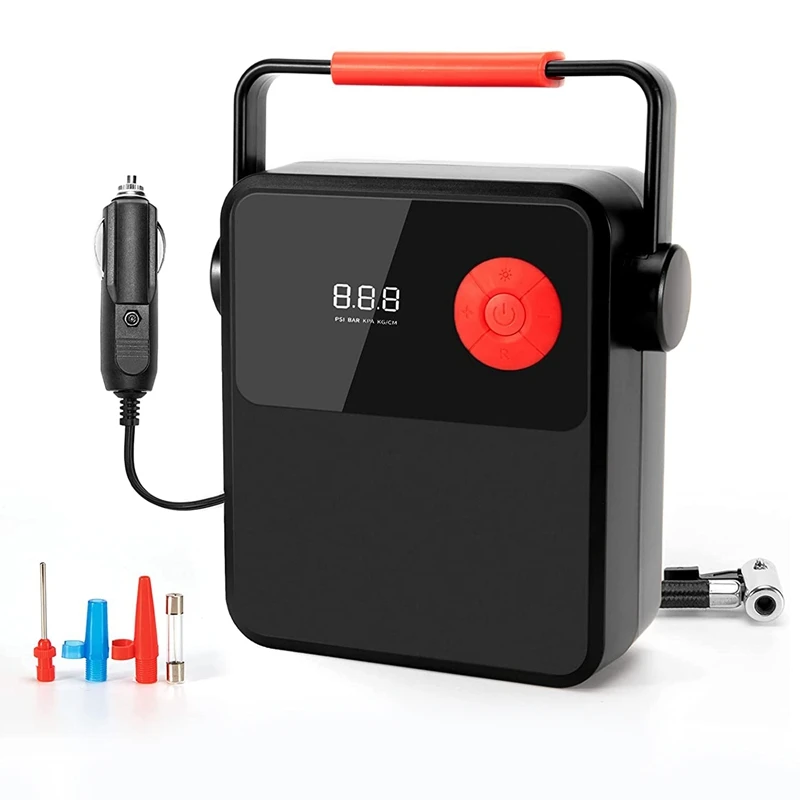 

Tire Inflator Air Compressor, 12V Tire Pump with Digital Display, Air Pump with LED Lighting for Car Bicycle Inflatables
