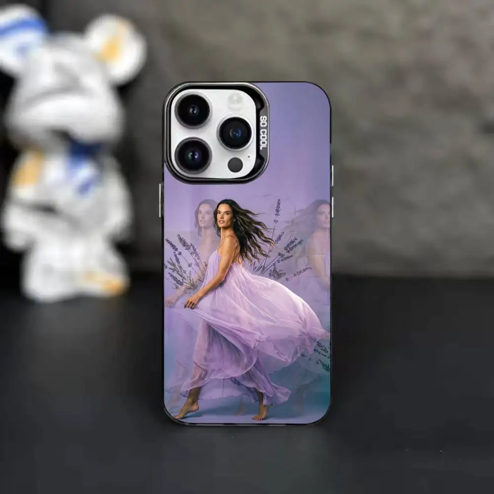 Фото Чехол для телефона Supermode AA A-Alessandra Ambrosio для iPhone 17, 16, 15, 14, 11, 12, 13 Plus, Pro Max, XS, цветной серебристый №4
