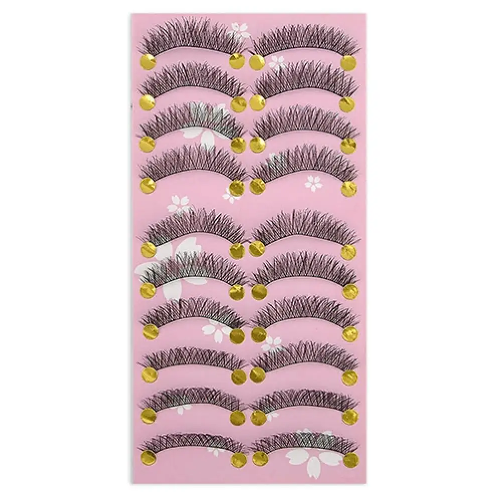 

10Pairs Natural Looking Thick Cross False Eyelashes Fake Eye Lashes Makeup Tool Extension Eyelash