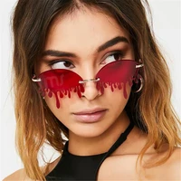 2022 fashion rimless tears sunglasses for women female ins frameless sun glasses designer exaggerated irregular catwalk eyewear