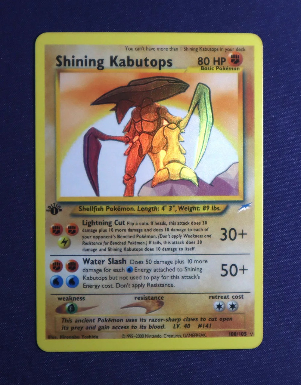 Карты памяти покемона 1-е издание флэш-карты из фольги люгия нео-откровение