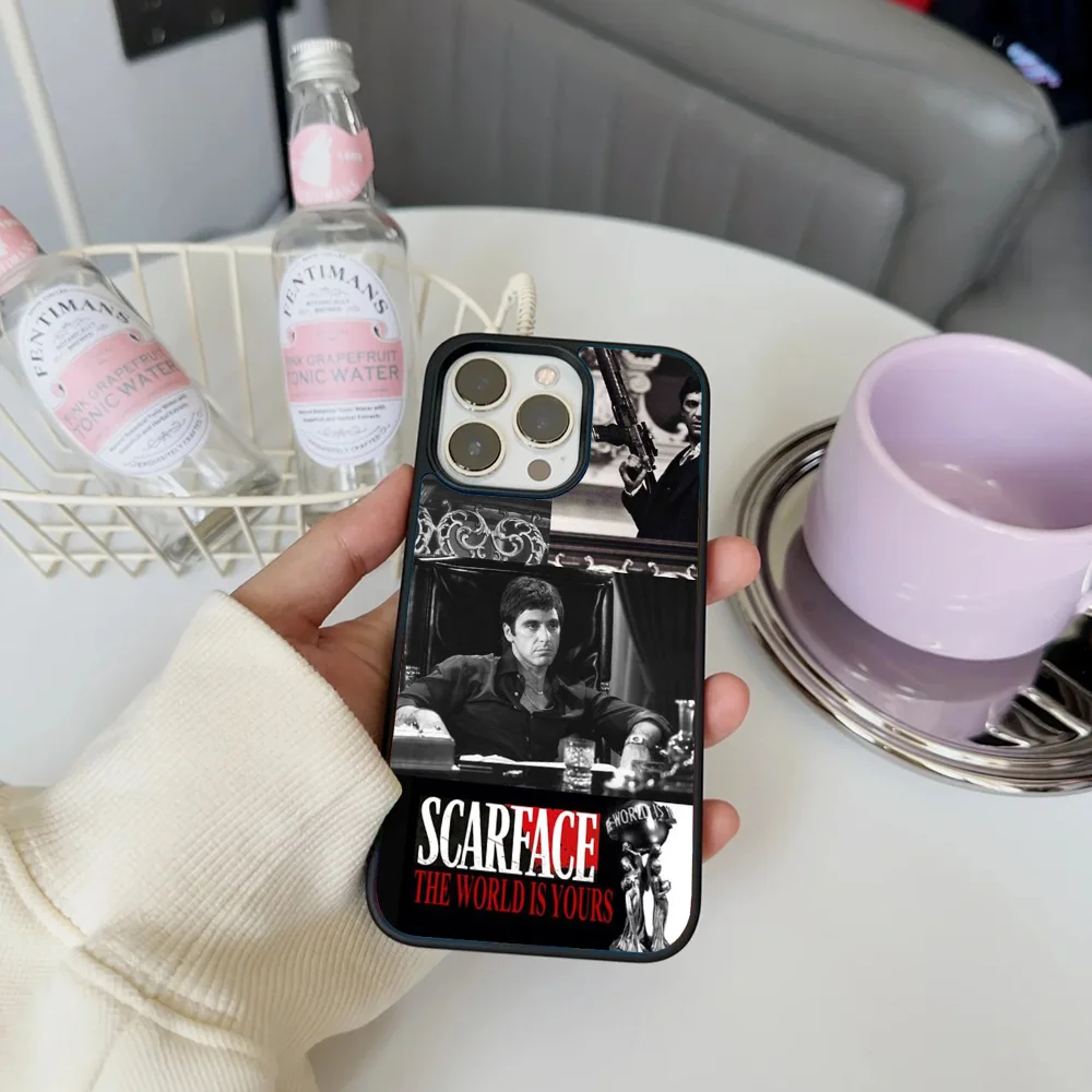 Чехол для телефона Лицо со шрамом Tony Montana iPhone 11 12 13 14 15 16 Plus Pro Max зеркальный