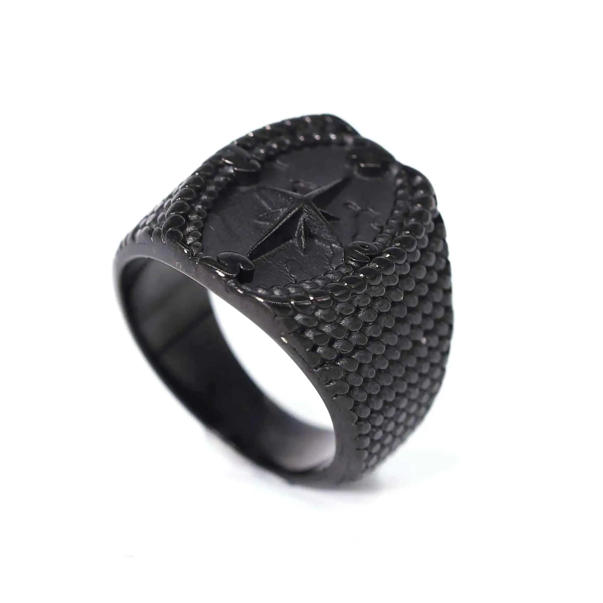 

Vintage Punk Stainless Steel Cross Ring Signet Amulet Ring Men