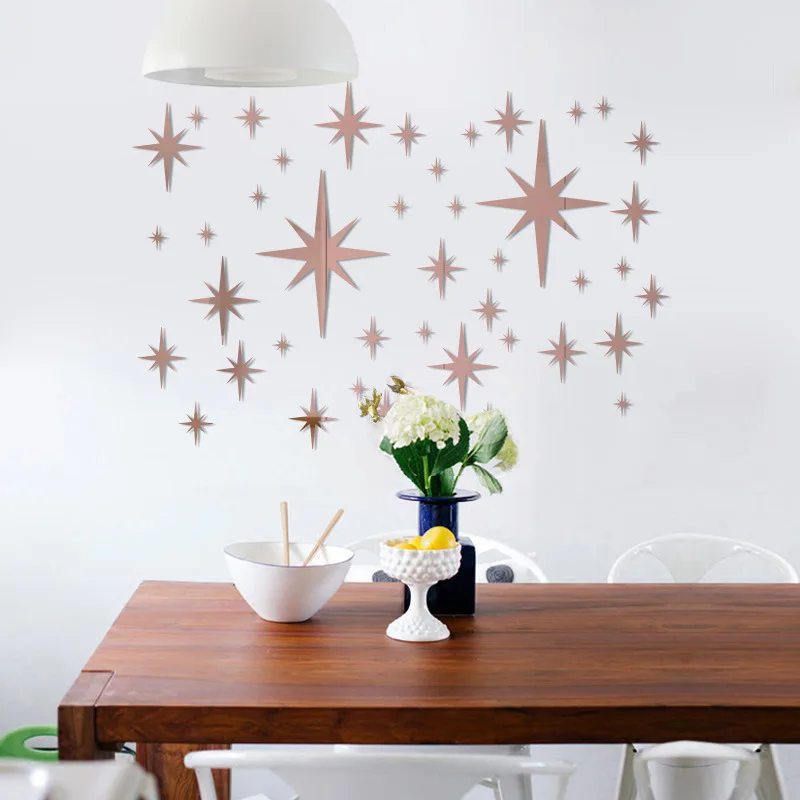 Зеркальные наклейки на стену со звездой стань звездой наклейки
