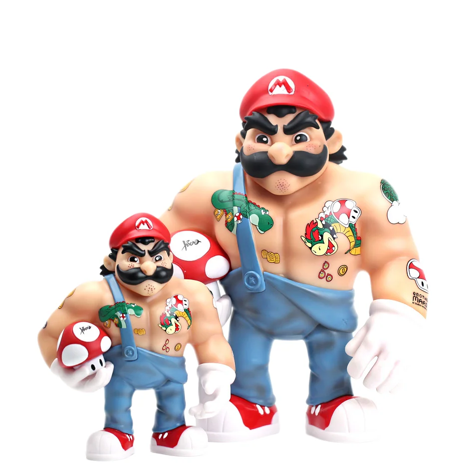 

20/33Cm Pvc Super Muscle Mario Bros Anime Game Periphery Action Figure Model Toys Ornament Doll Garage Kit Gift