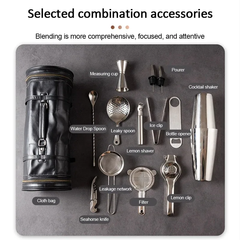 Профессиональный Набор Для Бармена Портативный Инструментов Коктейля Из