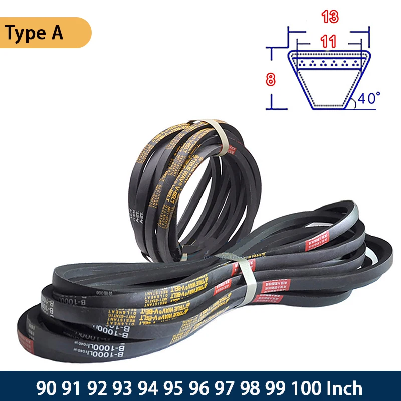 

A Type Rubber V-belt Triangle Belt Industrial Agricultural Equipment Transmission Belt 90 91 92 93 94 95 96 97 98 99 100 Inch