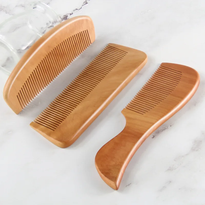 

1 Pcs Anti-Static Peach Wood Comb Natural Pure Wood Comb Engraved Peach Wood Healthy Massage Hair Care Tools Styling Accessories