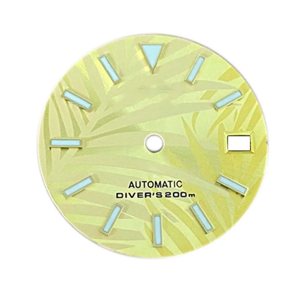 28.5MM Green Luminous Watch Dial for NH35/4R36 Movement Modified Dial Replacement Watches Accessories