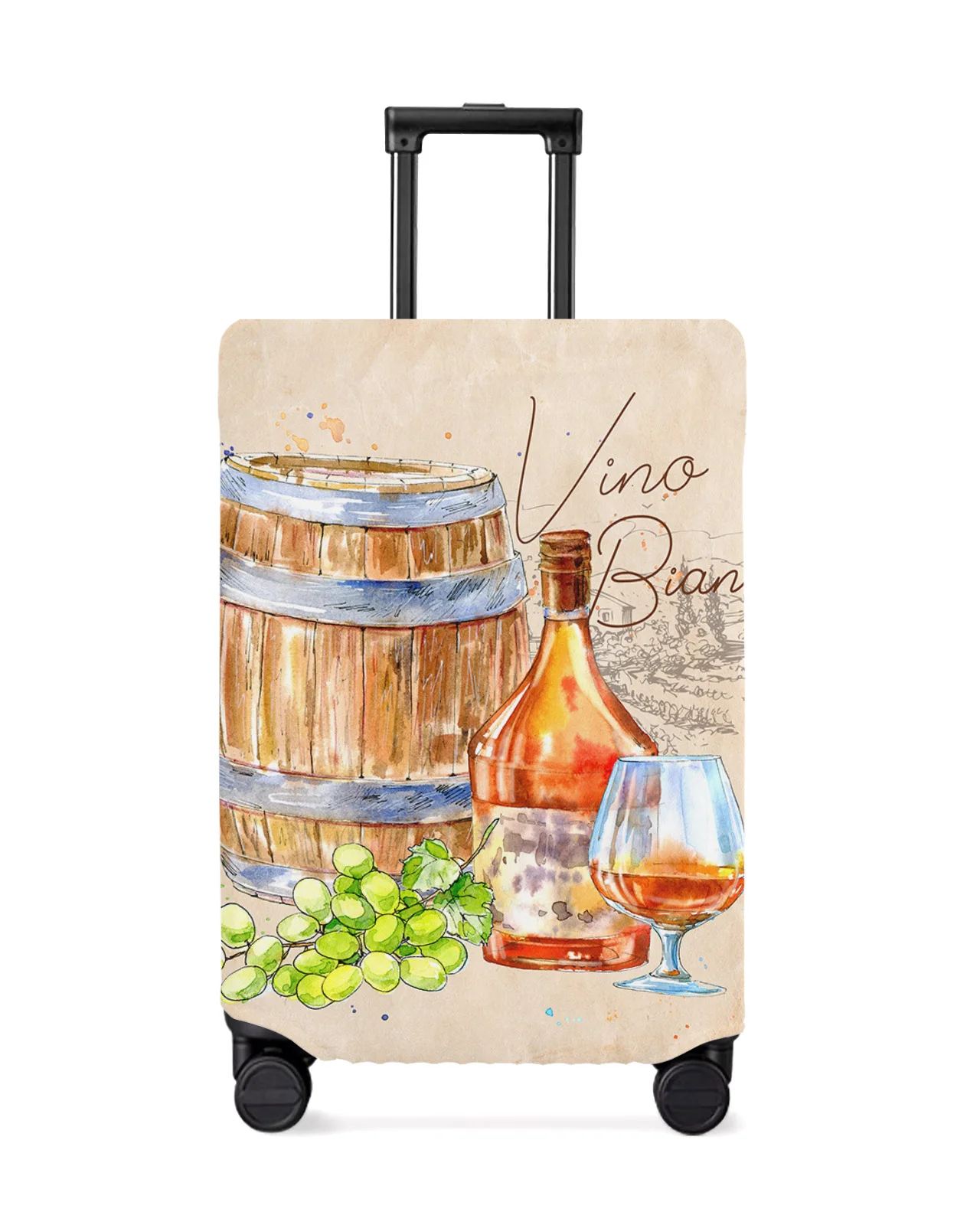 

Fall Wine Barrel Retro Travel Luggage Cover Elastic Baggage Cover For 18-32 Inch Suitcase Case Dust Cover Travel Accessories