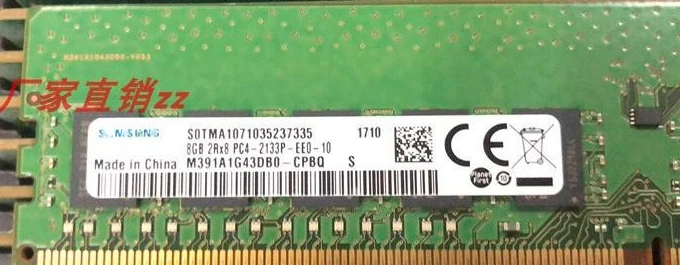 

Оперативная память для Samsung 8G 2Rx8 M391A1G43EB1-CPB Pure ECC UDIMM, Серверная память, 1 шт.