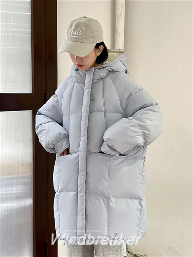 Syiwidii Fall Coat for Women Oversized Winter Jacket Korean Fashion 2022 Long Parkas with A Hood Thicken Warm Y2k Outerwear