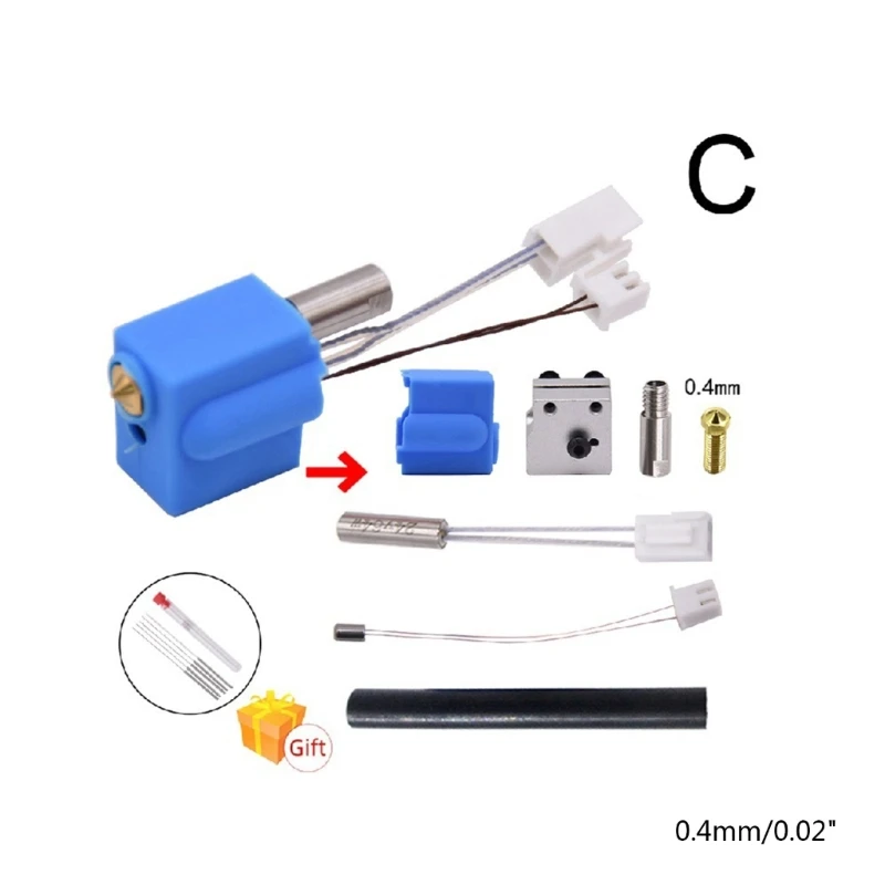 

3D Extruder Part for sidewinder X1& Silicone Nozzle Kit Heat Block Throat Heat Pipe Thermistor Extruder Idler Arm