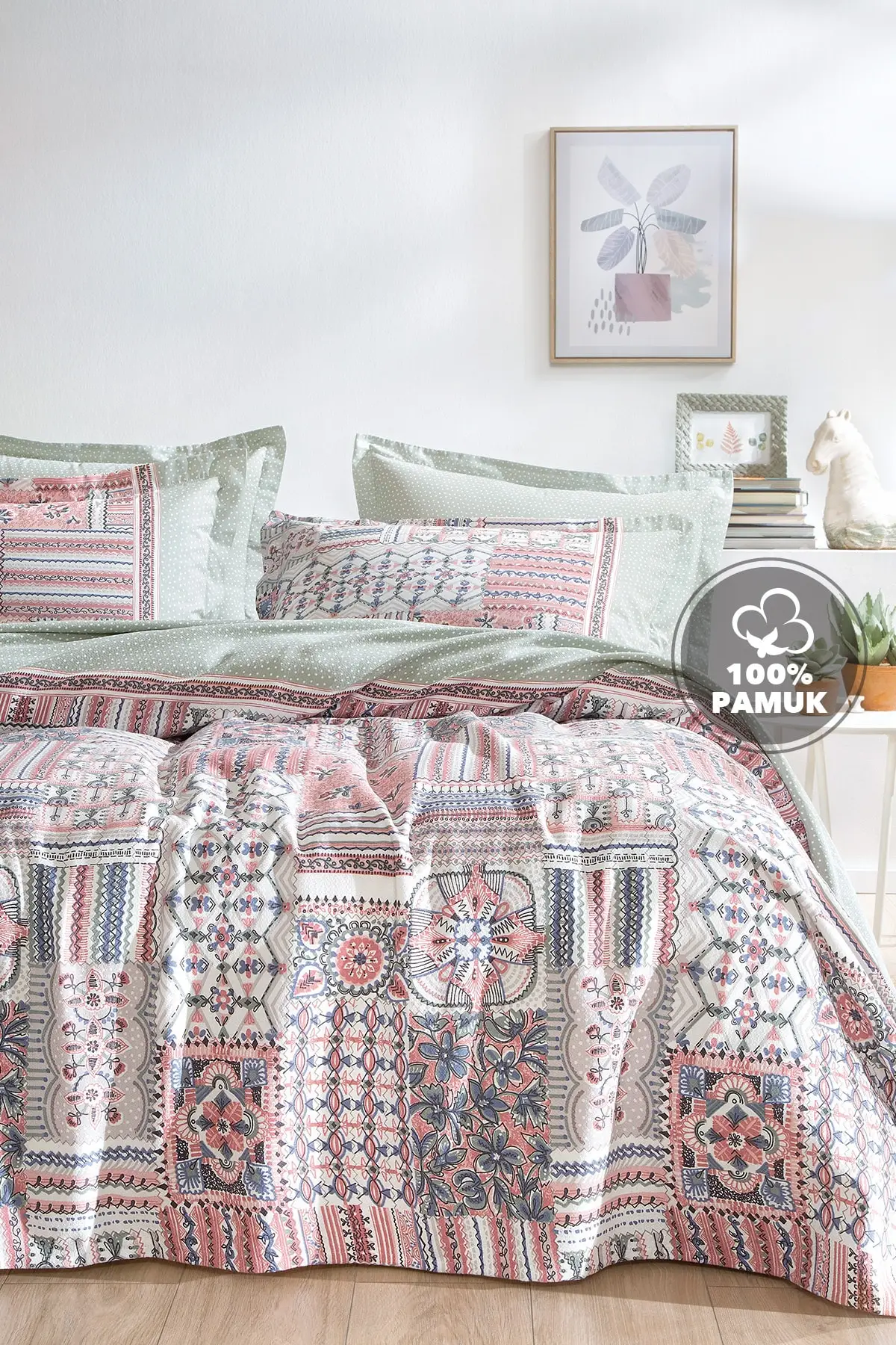 

Mira двойная Щука набор-зеленая щука и щука с розовым хлопком 200x230 покрышки текстиль для спальни мебель для дома