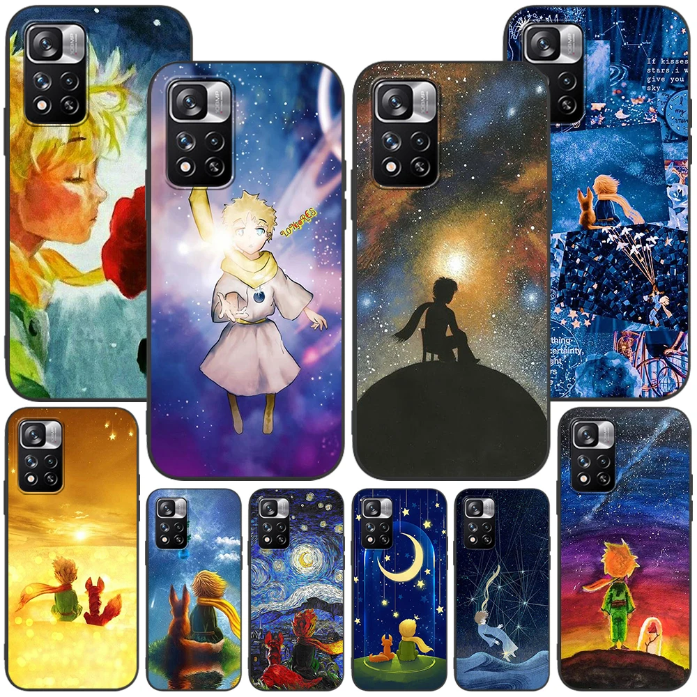

Little Prince Anime Space Case for Xiaomi Redmi Note 9S 9 8 10 11 Pro 9C 9A 7 8T 7A 8A 10S 11T 11E 9T Black Silicone Phone Cover
