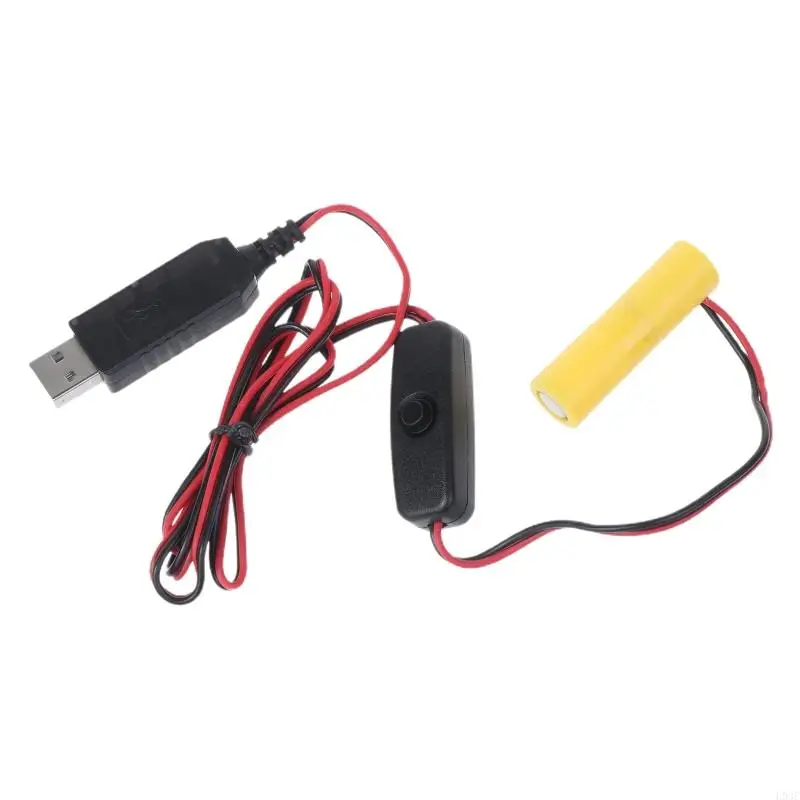 L93C AA Адаптер фиктивной батареи USB -питания с переключателем замените 4 батарею