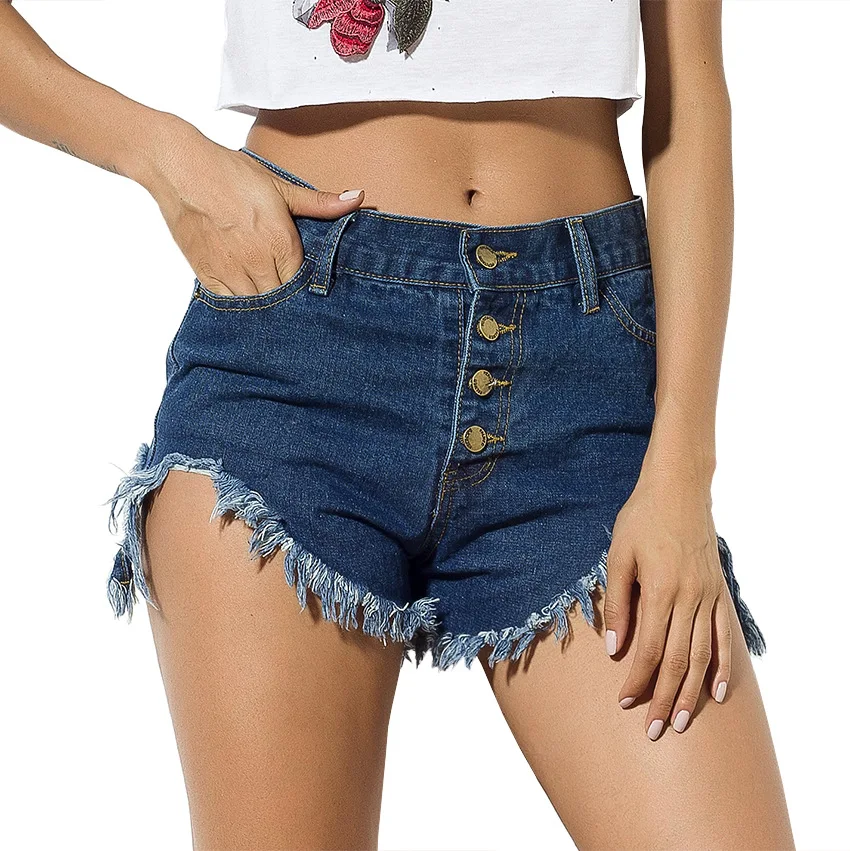 

Sigutan 2023 Summer New Style Buckle Sexy Women Hot Pants Fashion Casual Mid Rise Denim Shorts Female
