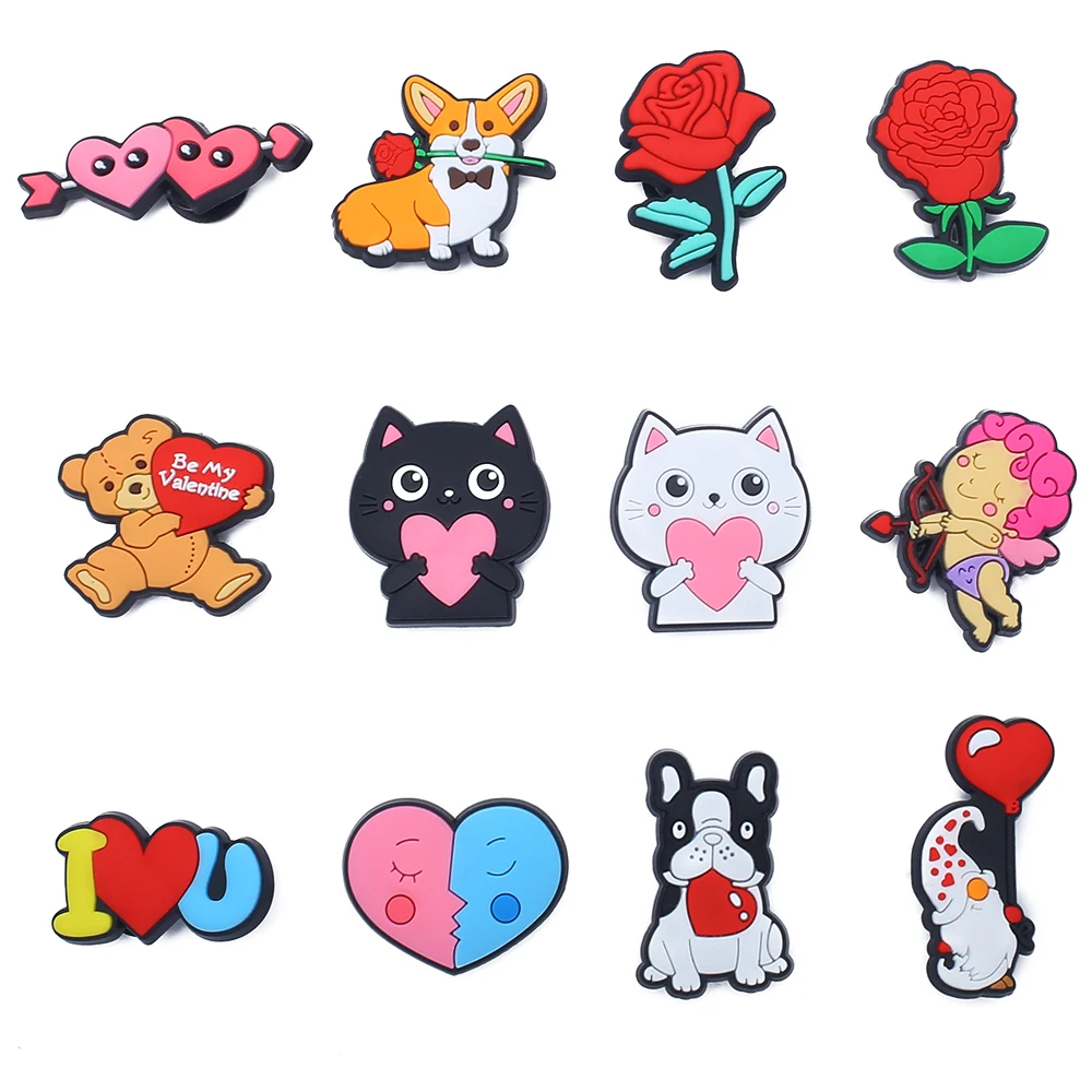 Аксессуары для обуви 1 шт. Роза из ПВХ подарок на день Святого Валентина пряжки