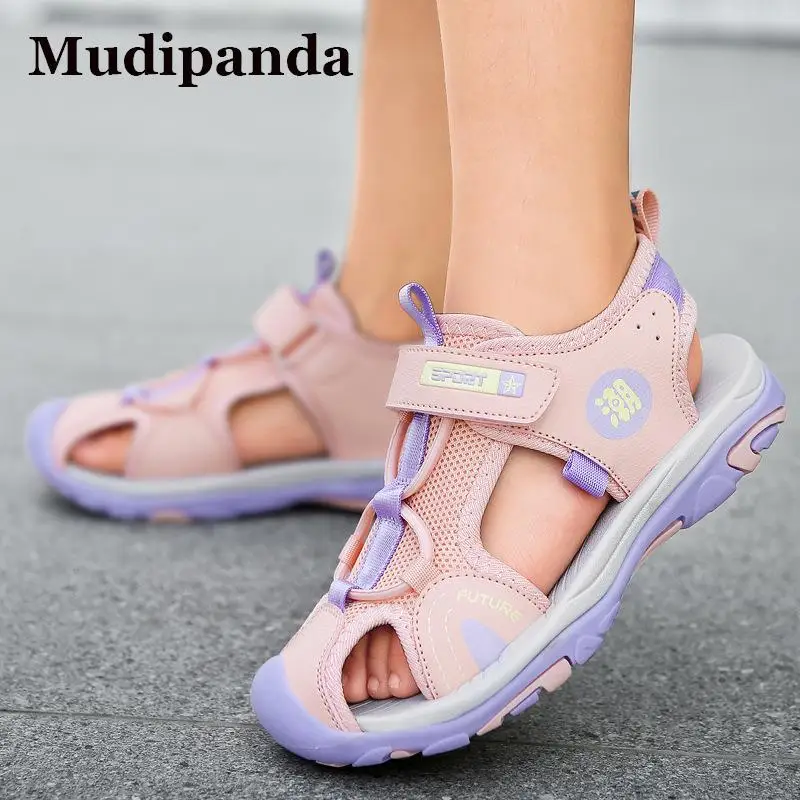 

Children's Sandals Summer 2023 New Baotou Beach Girls Size 28 -38 Antiskid Sandals Students Outdoor Sandalies Kid's School Shoes