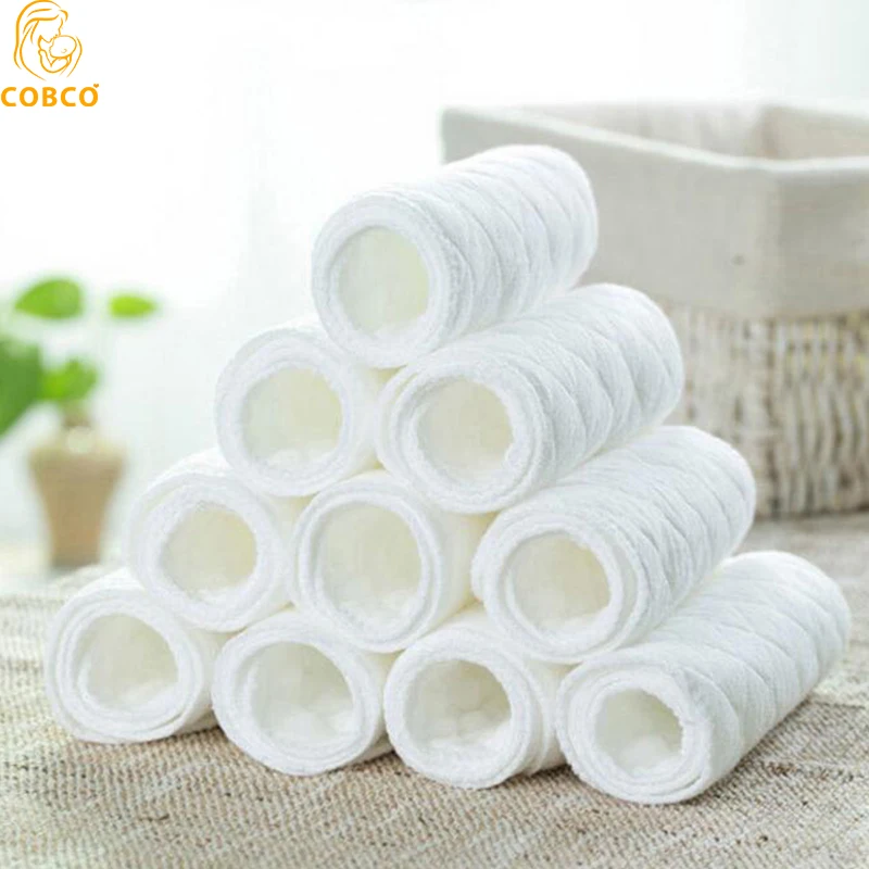 6/8/10 Pcs Baby Nappies Reusable Baby Infant Newborn Cloth Diaper Nappy Liners Insert 3 Layers Cotton Hot Sale