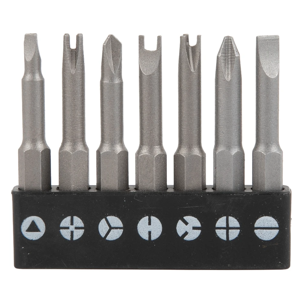 

7 Pcs 50mm Screwdriver Bit Triangle(2.6) Y1 U2.6 Three Points Four Points PH2 SL Head 6.35mm Hex Shank For Electric Driver Tool
