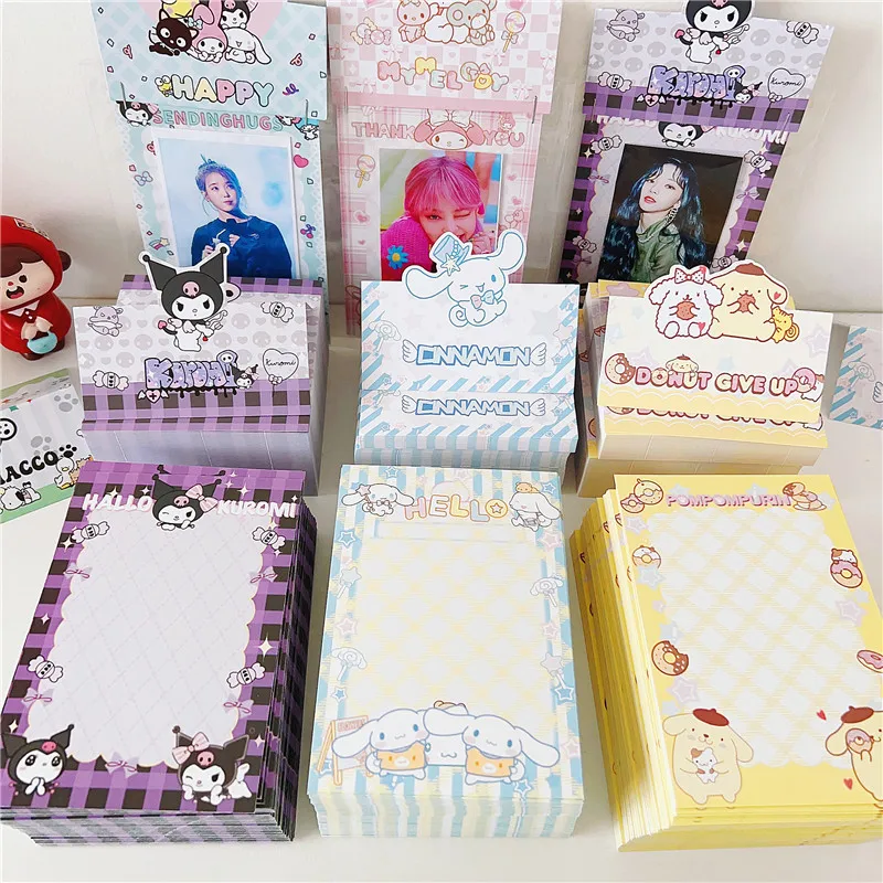 

New Anime Kawaii Sanrio Hello Kitty Packaging Materials Kuromi Cinnamoroll My Melody Cute Shaped Card Head Decorative Paper Card