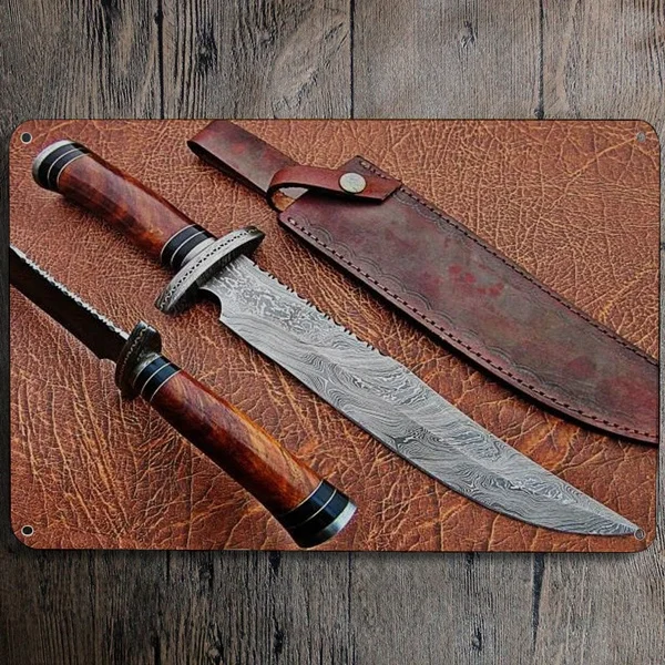 

Высококачественный дамасский меч, искусственный гладиатор, охотничий Меч, кинжал, лезвие оружия, металлический жестяной знак