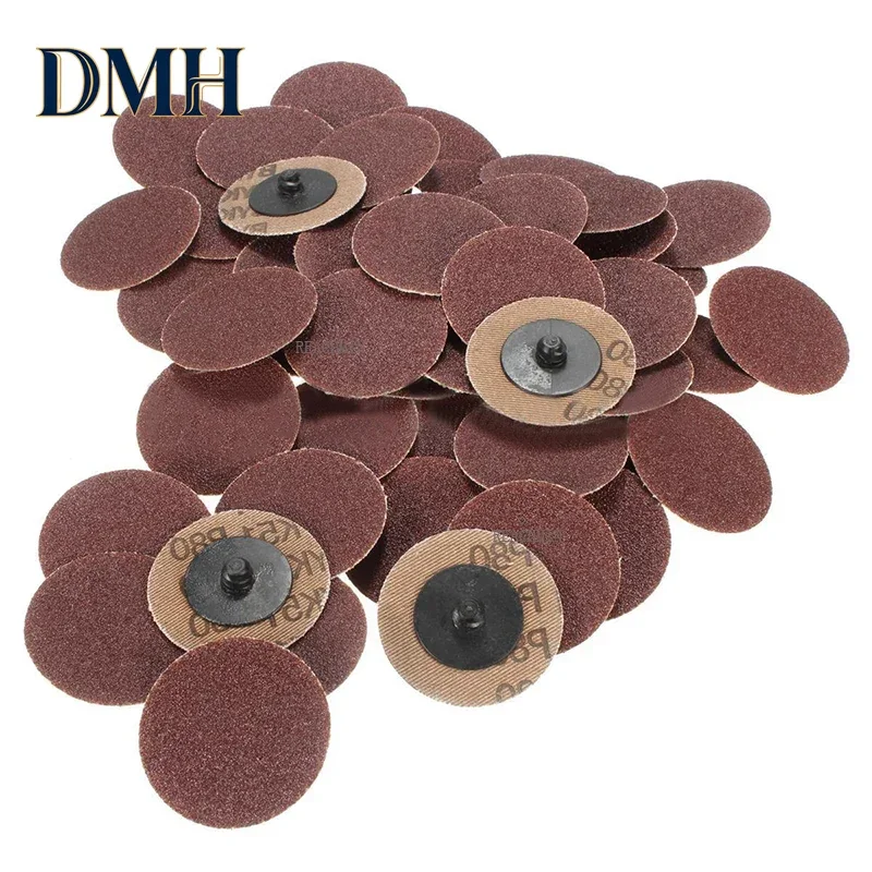 Фото Набор абразивных инструментов DMH-50pcs: шлифовальные диски Roll Lock 2 дюйма (50 мм) с креплением Roloc, зернистость 80 №1