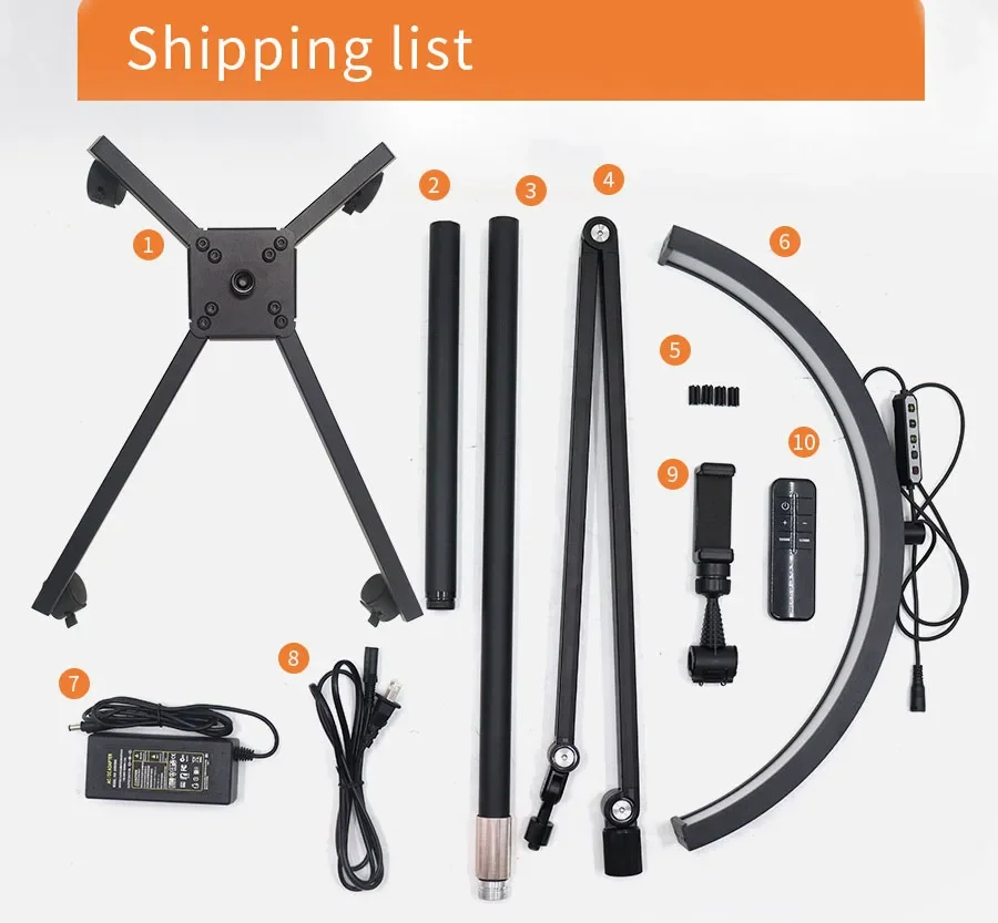 Лампа в форме полумесяца для ресниц с колесом 36 Вт световое кольцо фотосъемки