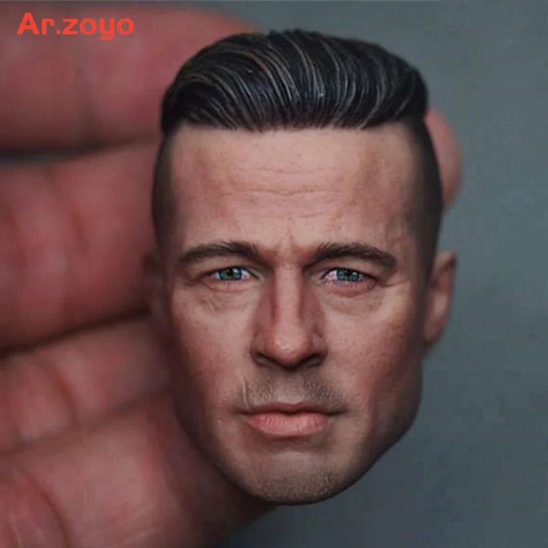 

In Stock THREEQ MG002 1/6 Brad Pitt Head Sculpt Carving Model Fit 12'' Male Action Figure Body