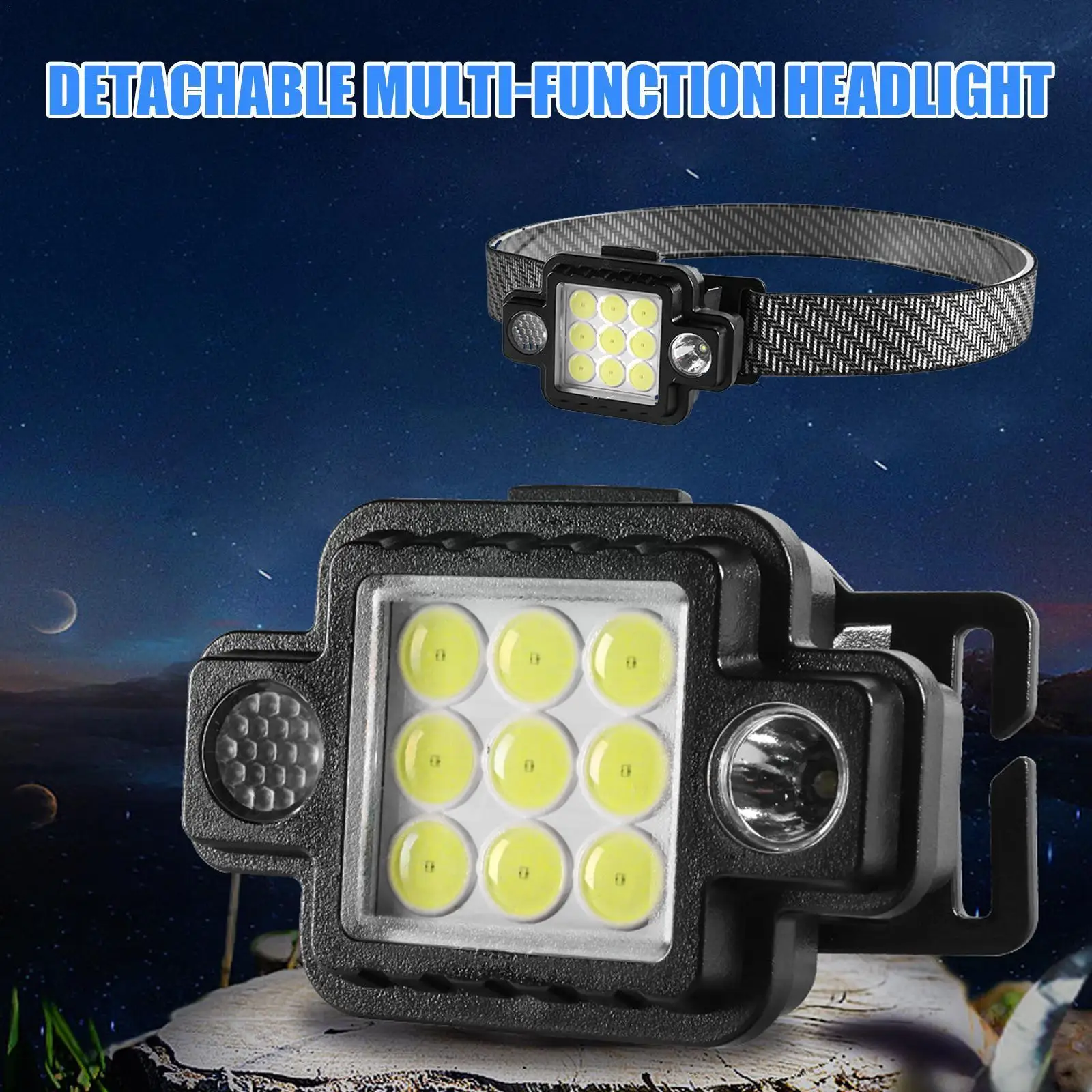 

Portable Magnetic Work Lamp Led Flashing Headlamp Type-c Multi-function Usb Headlight 5 Fishing Charging Use Camping Torch O1d7