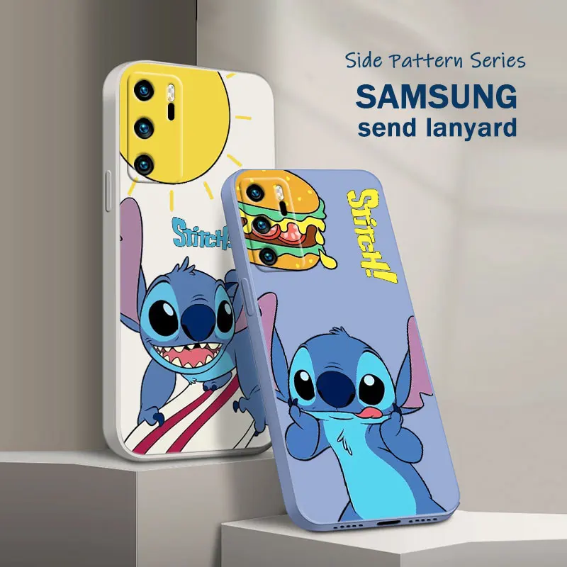 

Cute Stitch Disney Anime Phone Case For OPPO A72 A57 A54S A53S A52 A31 A16S A9 A5 A1K A12 AX7 F21 F9 A5 Liquid Rope Soft Back