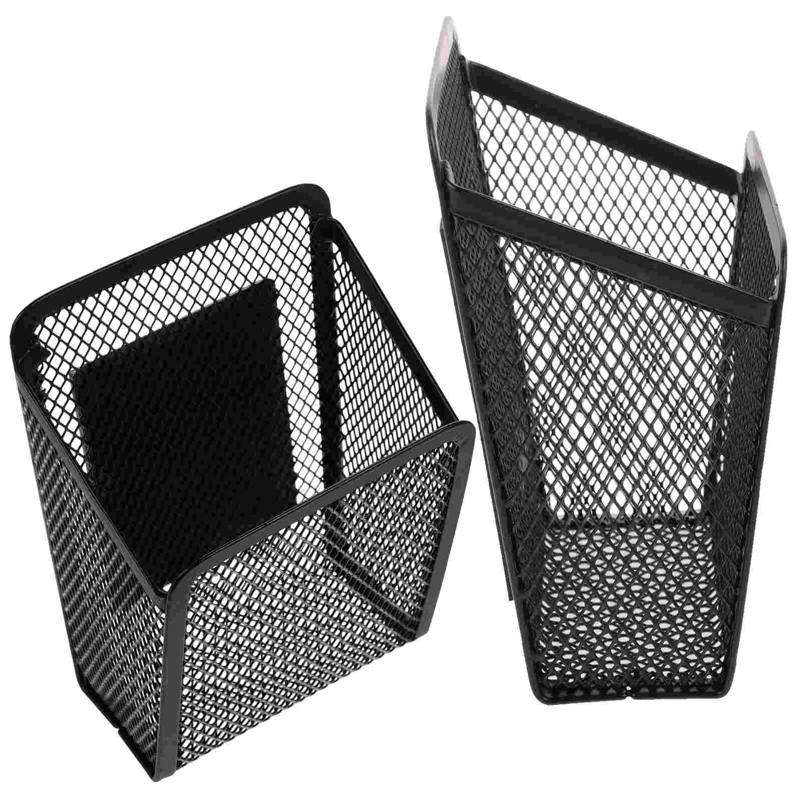 

2 Pcs Magnetic Pen Marker Holders Metal Mesh Baskets Storage Organizers for Refrigerator Whiteboard Fridge Locker