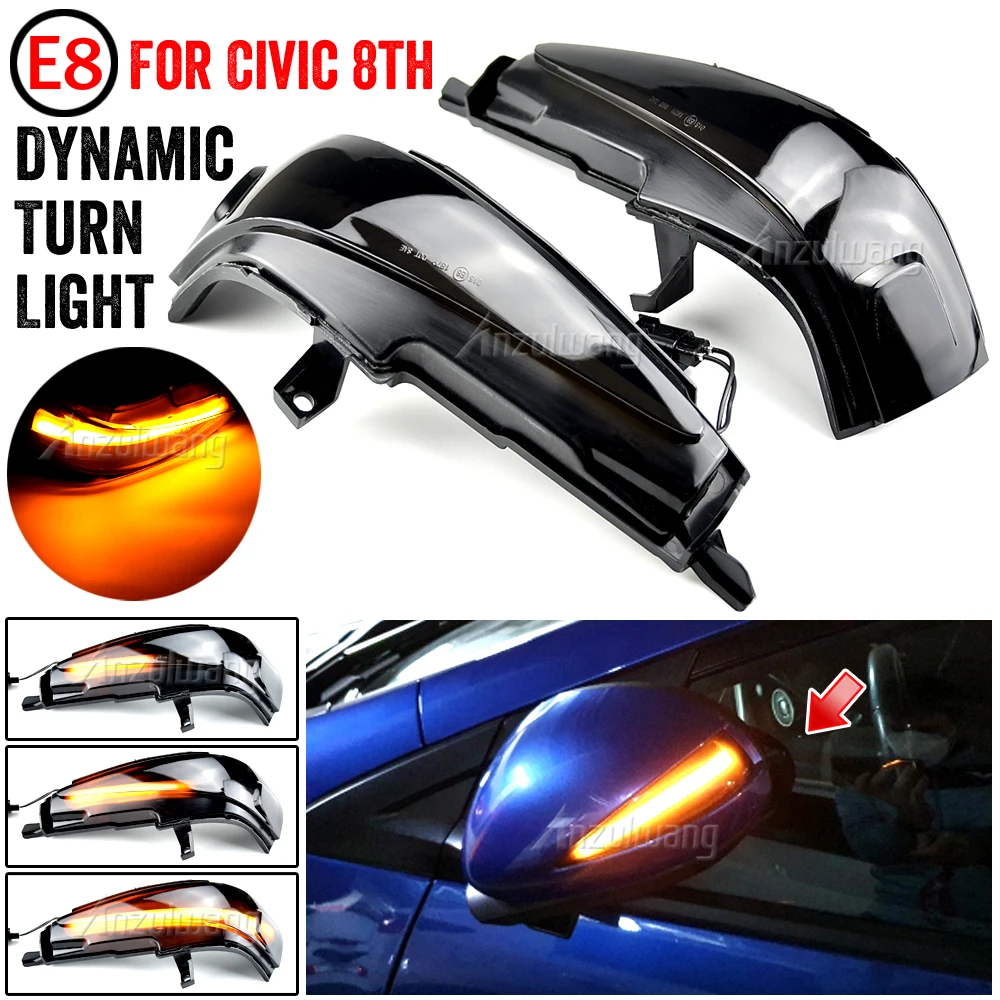 

Rearview Side Mirror Indicator Lamp Dynamic LED Turn Signal Flasher Lights For Honda Civic Mk8 Sedan FA 1 2 3 FD 1 2 3 4 5