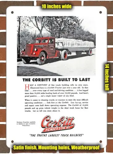 Металлический знак-1948 трактор Corbitt-грузовик прицепа-10x14 дюймов
