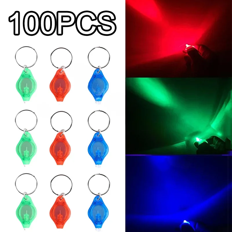 100 шт. мини-светодиодные фонарики для ключей УФ-фонарик УФ фонарик карманный