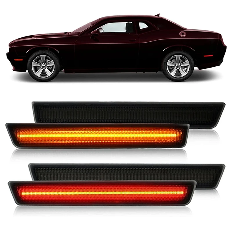 

Amber Red LED Side Marker Light For Dodge Challenger 2015-2021 Smoke Lens LED Side Marker Lights Kit