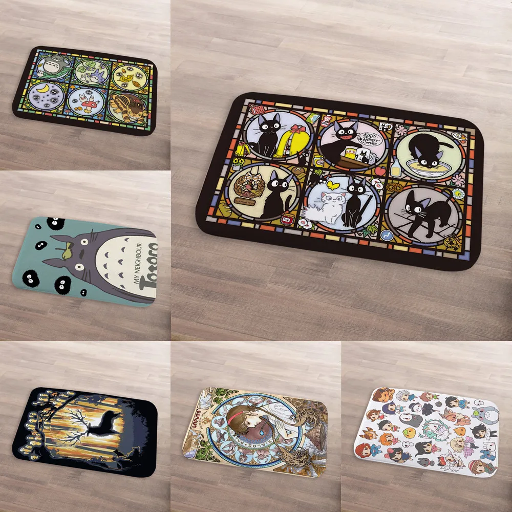 Роскошные водопоглощающие коврики Totoro с японским аниме синие и фиолетовые