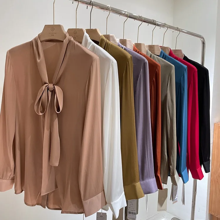 Рубашка из натурального шелка шелковицы высокое качество женская летняя одежда