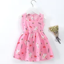 Летняя одежда для новорожденных, одежда для маленьких девочек, корейское милое хлопковое пляжное платье без рукавов с принтом, платья принцессы