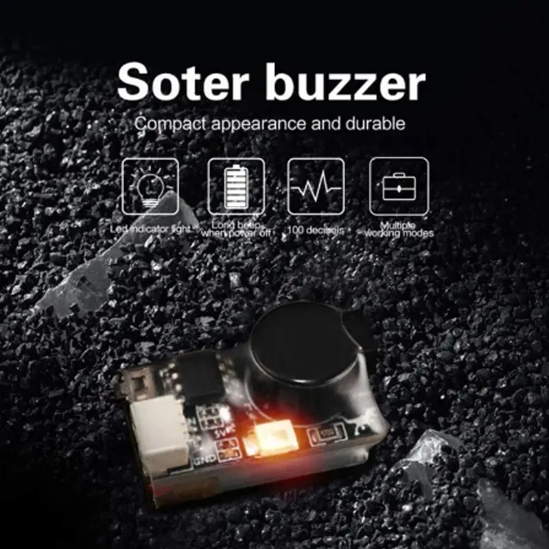 HGLRC Soter FPV Drone Buzzer 5V 100DB LED Встроенный аккумулятор 22X12X12 мм для радиоуправляемой